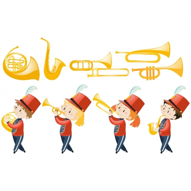 Free vector kids music band design