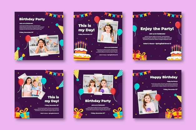 kids party birthday instagram posts