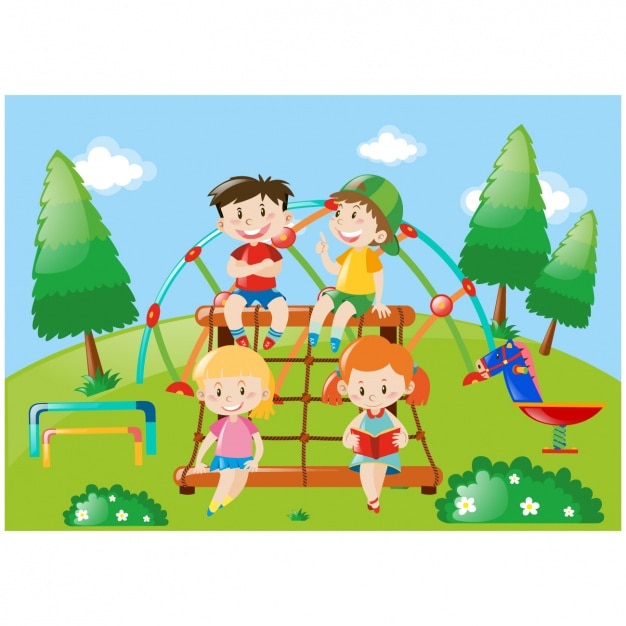 Free vector kids playing design