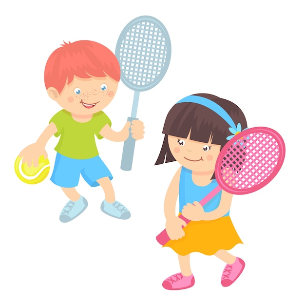 Kids playing tennis