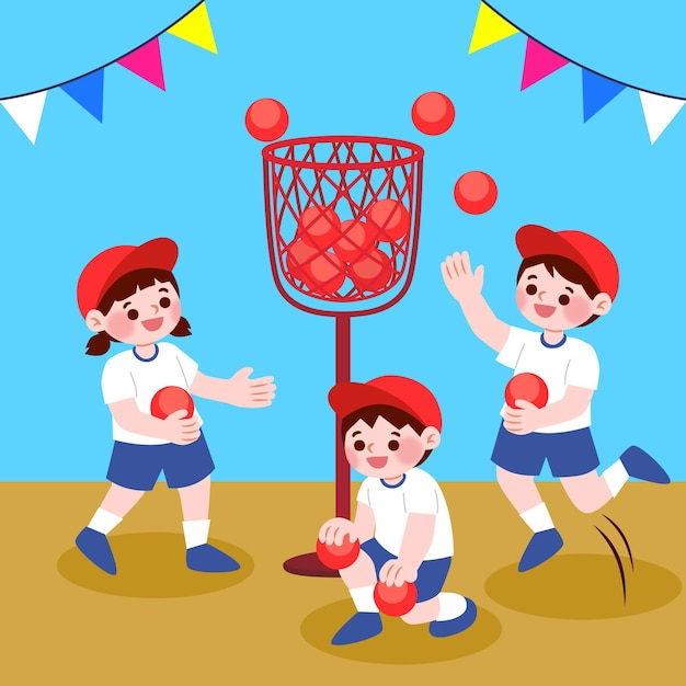 Kids playing undoukai sport