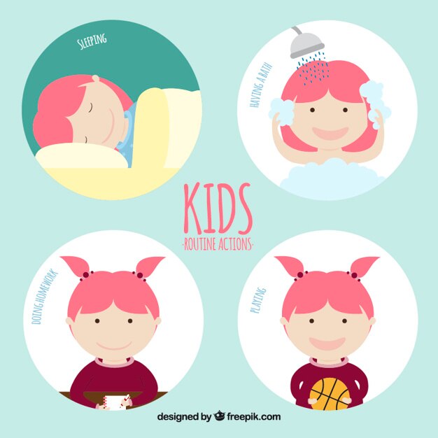 Kids routine actions design