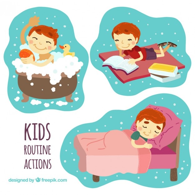 Free vector kids routine actions designs