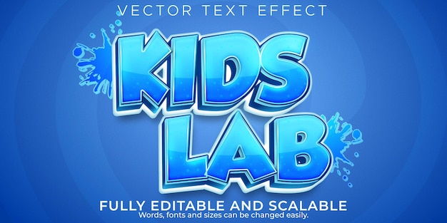 Kids science text effect editable cartoon and school text style