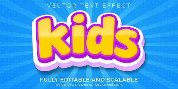 Kids text effect editable cartoon and comic text style