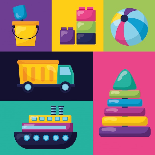 Free vector kids toys design