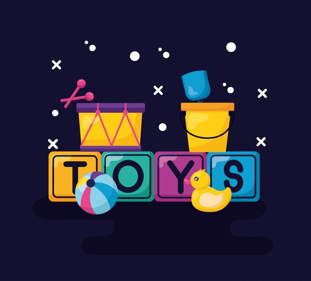 Free vector kids toys design