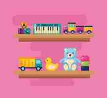 Free vector kids toys illustration