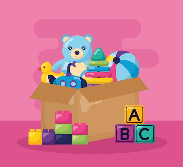 Free vector kids toys illustration