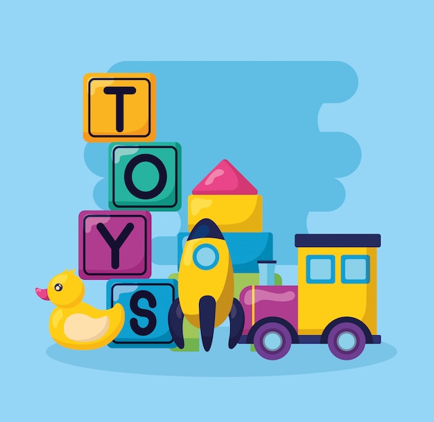 Free vector kids toys illustration