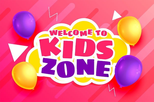 Kids zone background with balloons