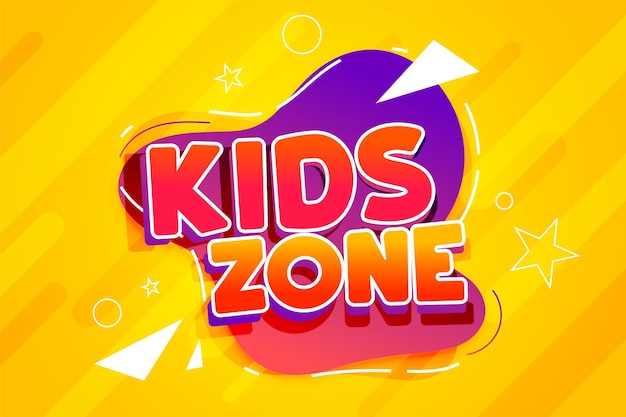 Kids zone cartoon banner design