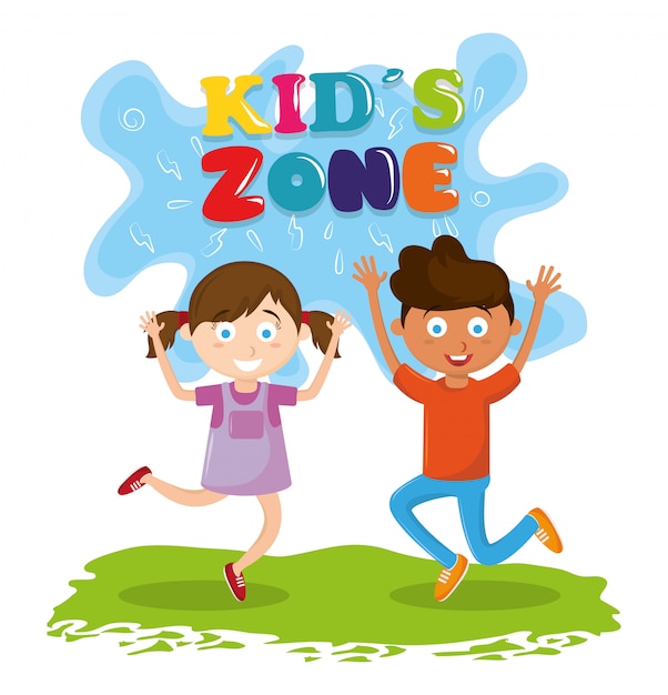 Free vector kids zone children entertaiment cartoons