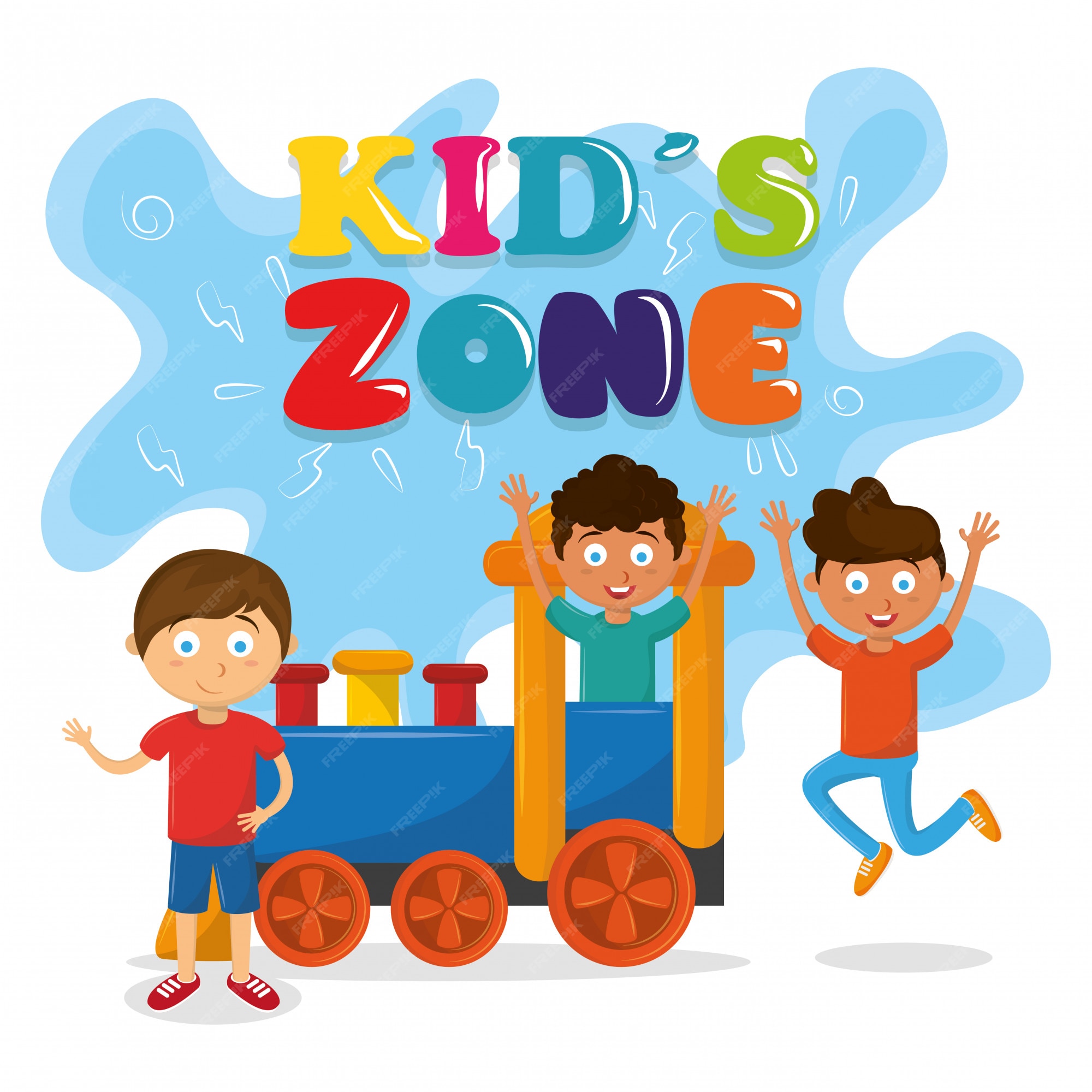 Free Vector | Kids zone children entertaiment cartoons Free Vector | Kids zone children entertaiment cartoons