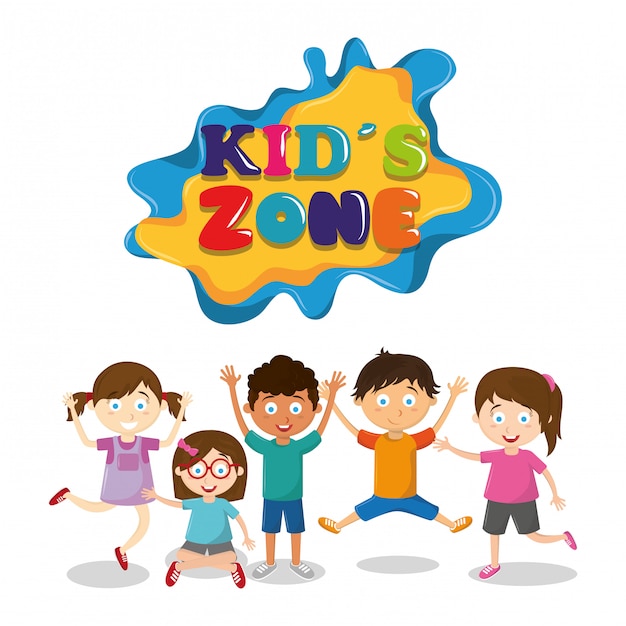 Free vector kids zone children entertaiment cartoons