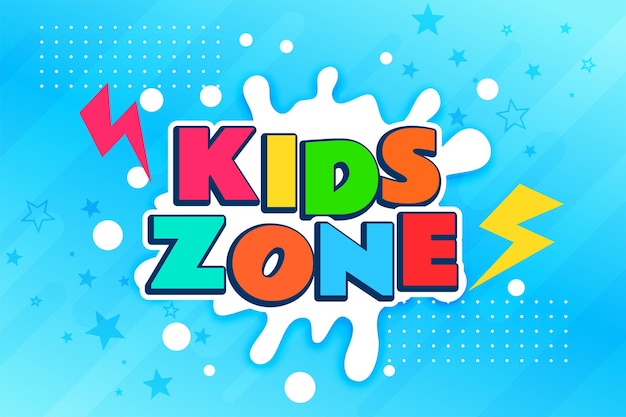 Kids zone colorful banner design