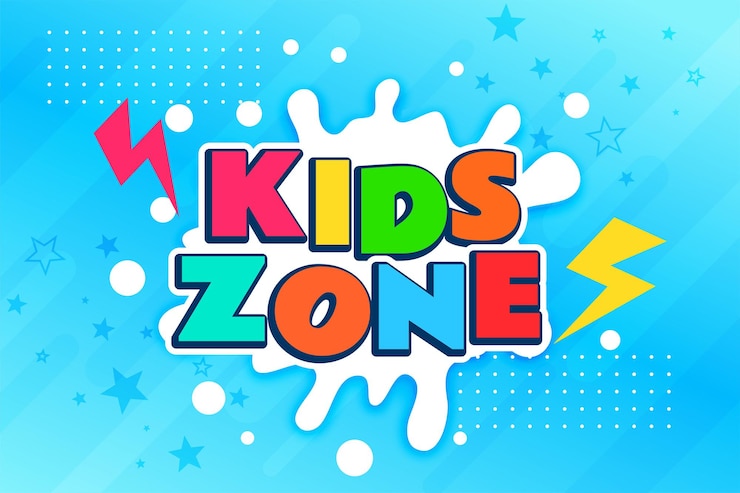 Free Vector kids zone colorful banner design