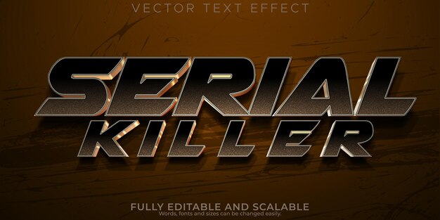 Free vector killer text effect editable game and movie text style