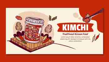 Vettore gratuito disegno della bandiera di kimchi