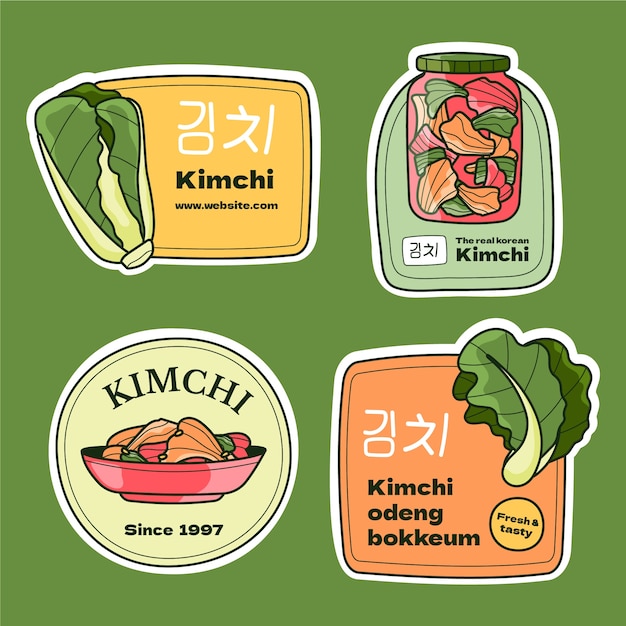 Kimchi food label set