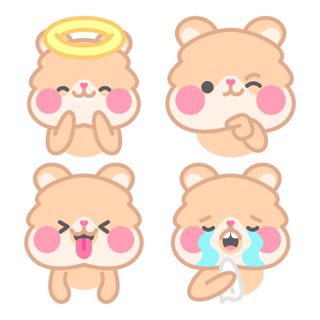 Kimchi the hamster emotion stickers