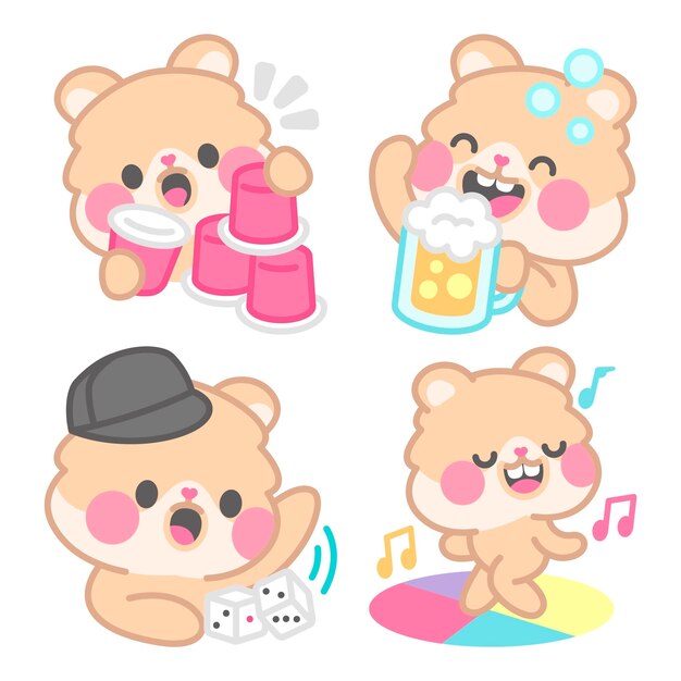 Kimchi the hamster party stickers