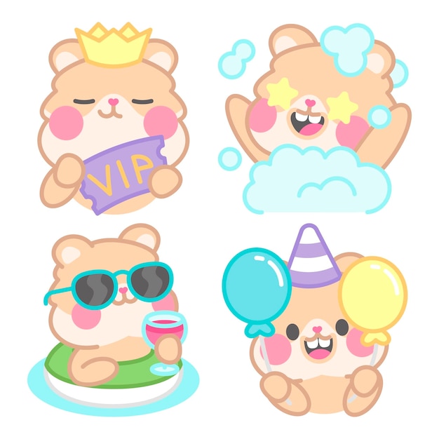 Kimchi the hamster party stickers