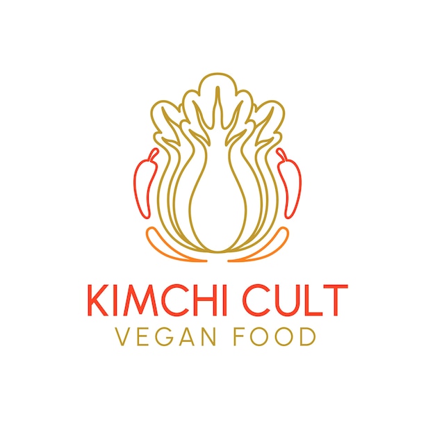 Vettore gratuito modello di progettazione del logo kimchi