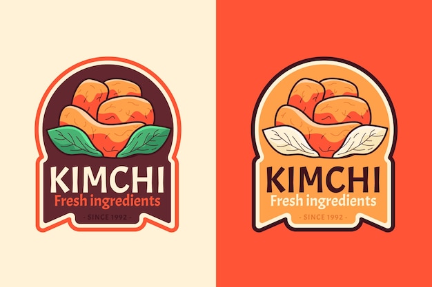 Vettore gratuito modello di progettazione del logo kimchi