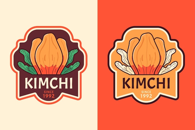 無料ベクター キムチのロゴのデザイン テンプレート