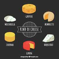 Free vector kind of cheese pack