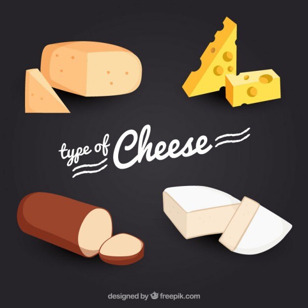 Free Vector kind of delicious cheese