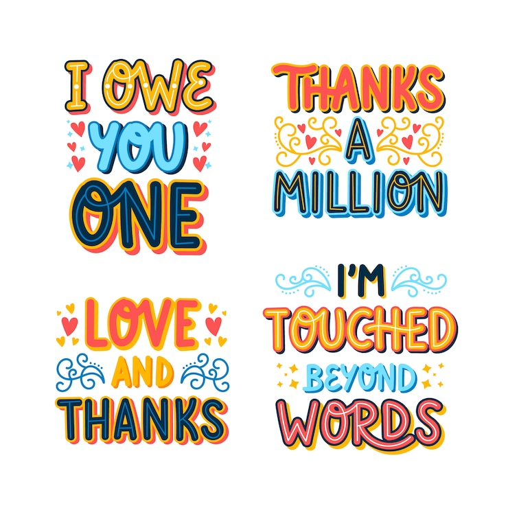 Free Vector kind quotes lettering set