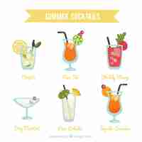 Free vector kind of summer drinks