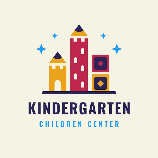 Free vector kindergarten logo design template