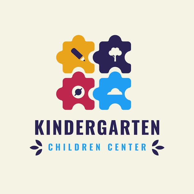 Free vector kindergarten logo design template