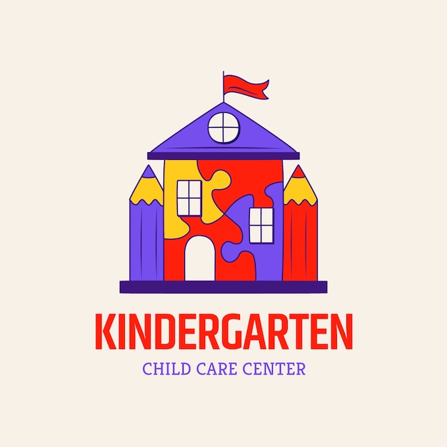 Free vector kindergarten logo design template