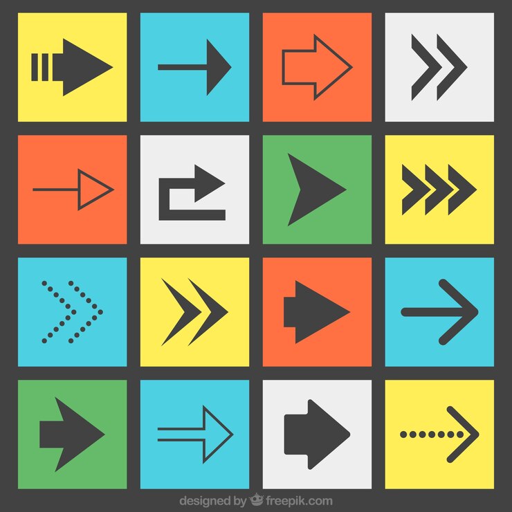 Free Vector kinds of flat arrows 