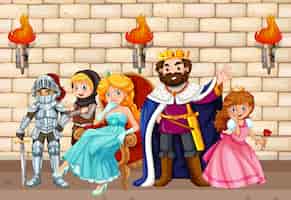 Бесплатное векторное изображение Король и другие сказочные персонажи