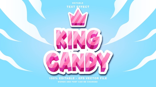 King candy game tittle editable text effect