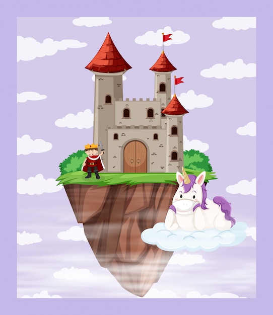 Free vector king at the castle scene