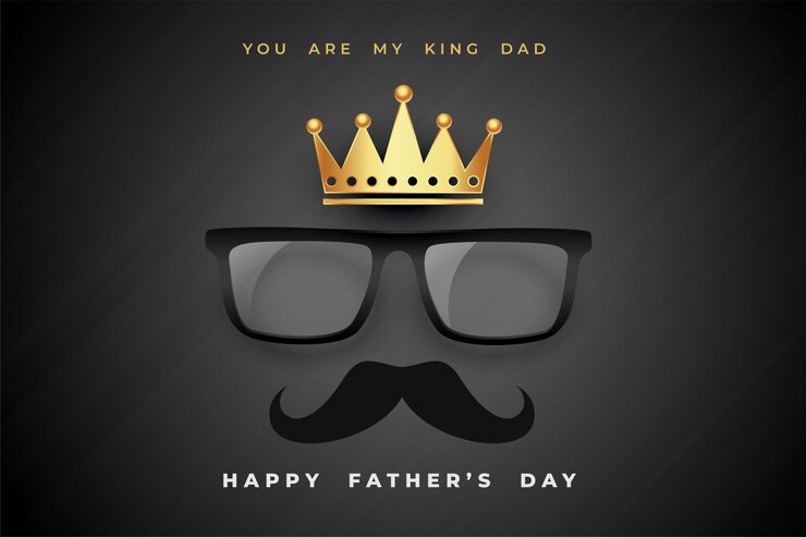 Free Vector king dad fathers day concept poster  background