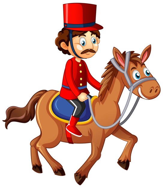 Человек короля верхом на лошади мультипликационный персонаж