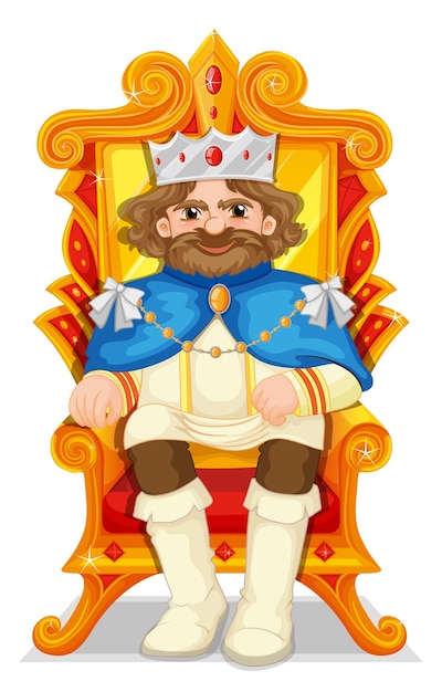 Vettore gratuito re seduto sul trono