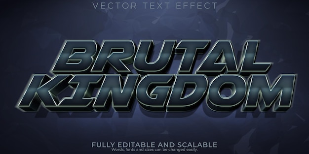 Free vector kingdom movie text effect editable warrior and sword text style