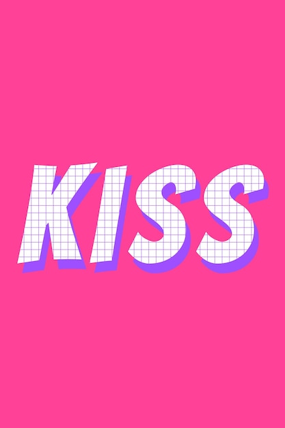 Free vector kiss colorful funky typography vector