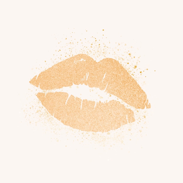 Kissing lips badge