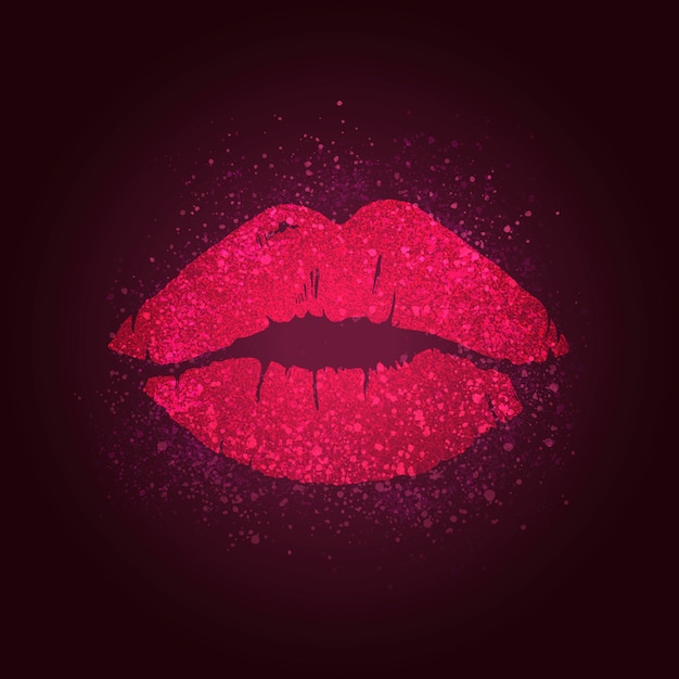 Free vector kissing lips badge