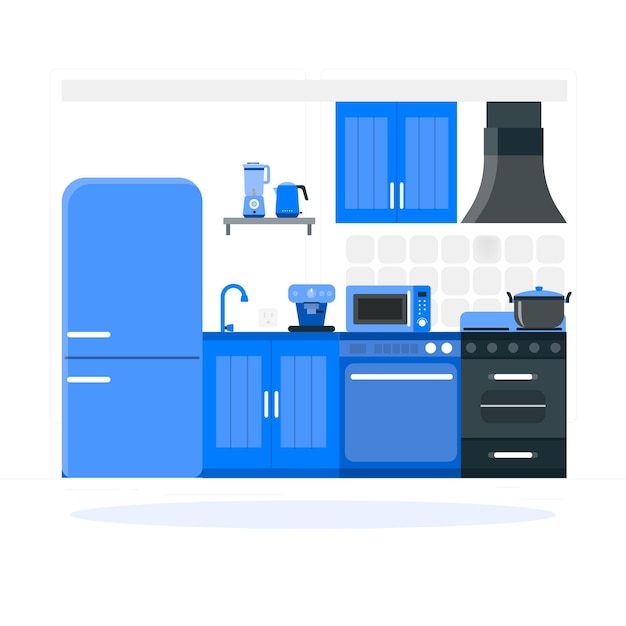 Free vector kitchen appliances concept illustration