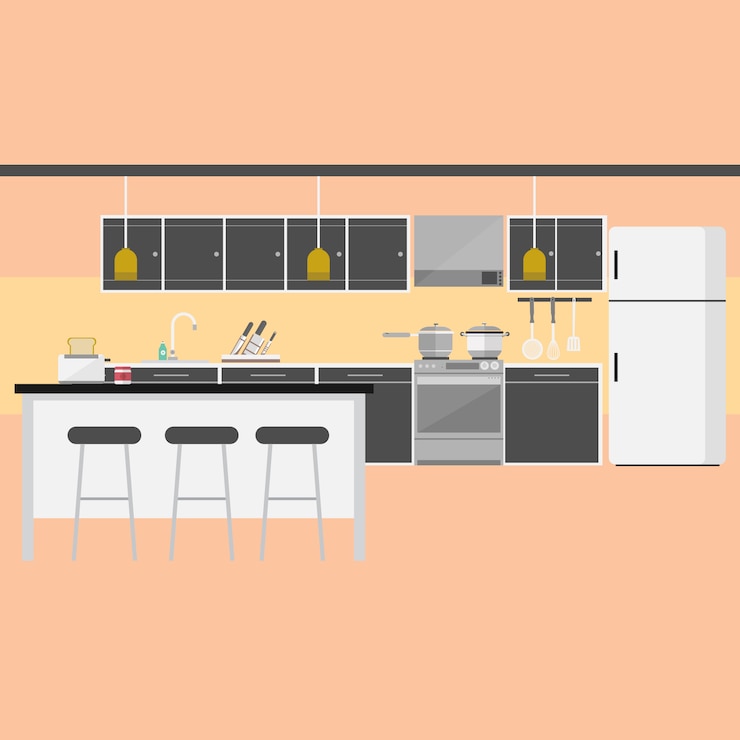 Free Vector kitchen background design